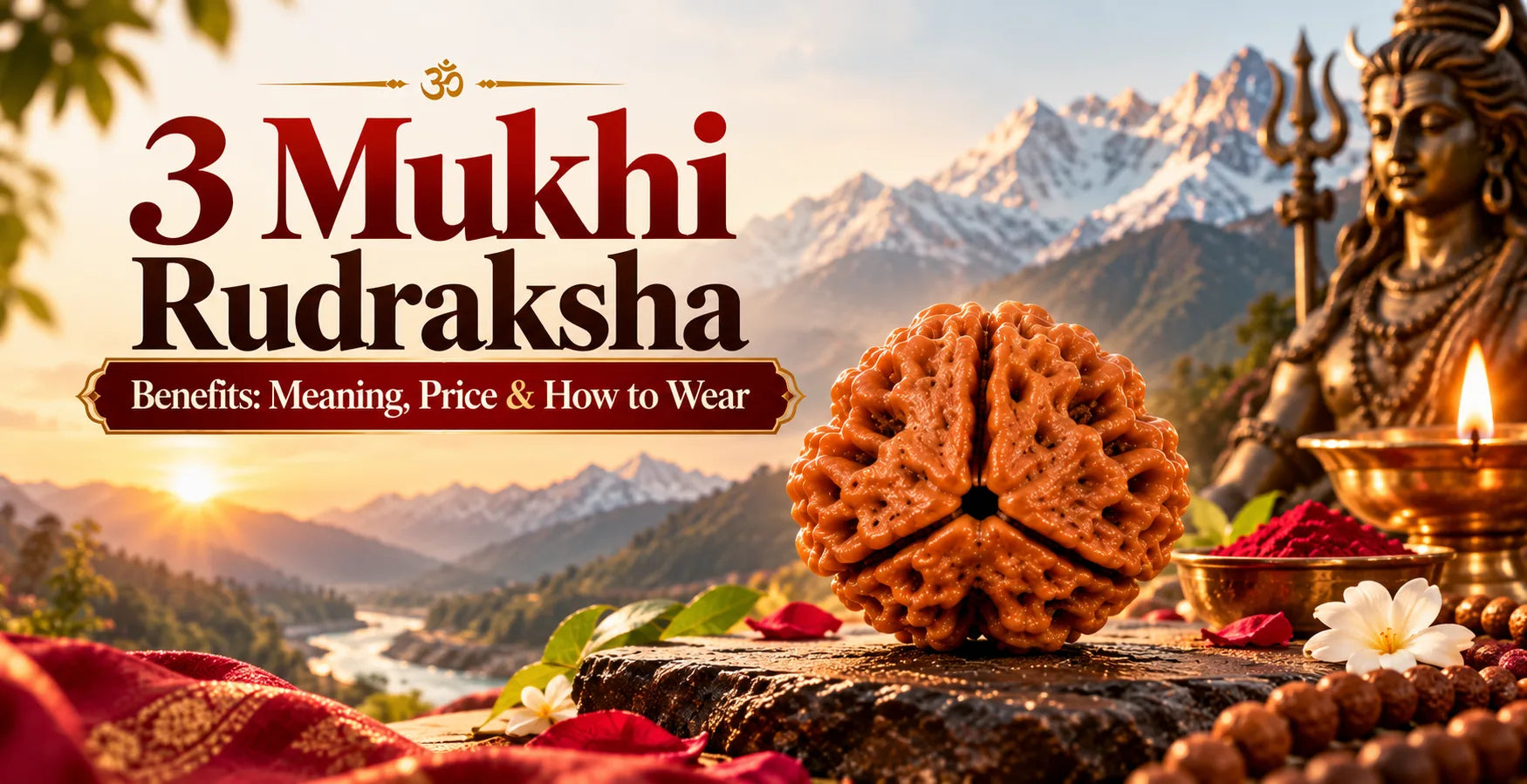 3 Mukhi Rudraksha Benefits: Meaning, Price & How to Wear