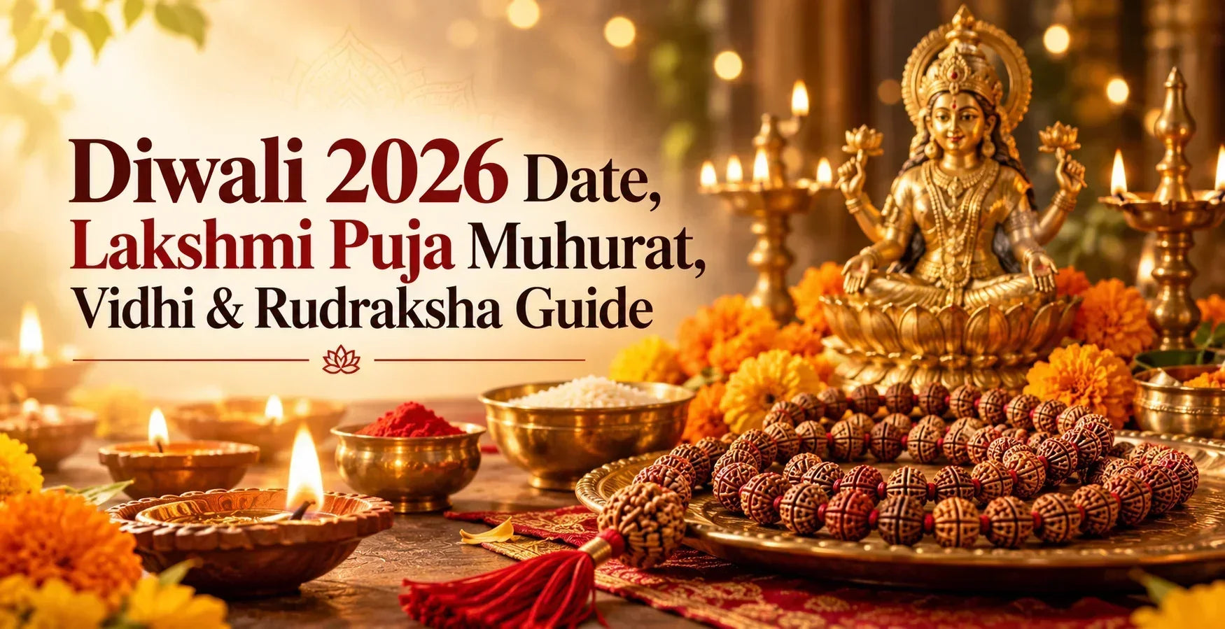Diwali 2026 Date, Lakshmi Puja Muhurat, Vidhi & Rudraksha Guide