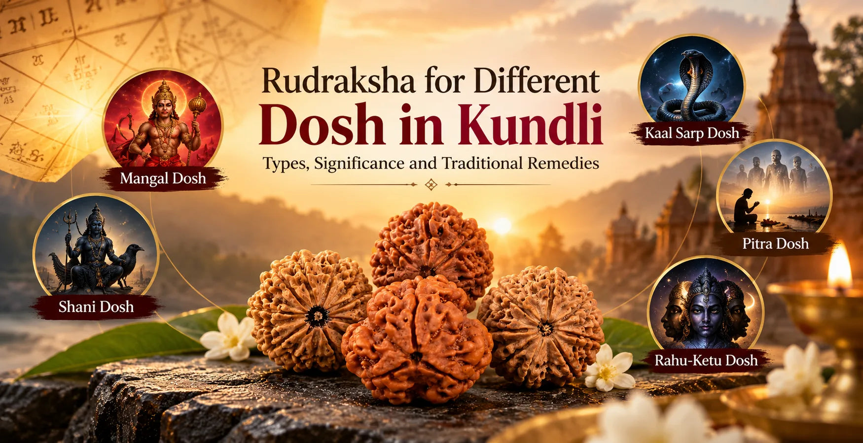 Rudraksha for Different Dosh in Kundli: Types, Significance and Traditional Remedies
