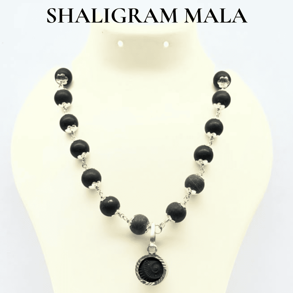 Sudarshan-Gopal Shaligram Mala in Silver (8mm-20+1)