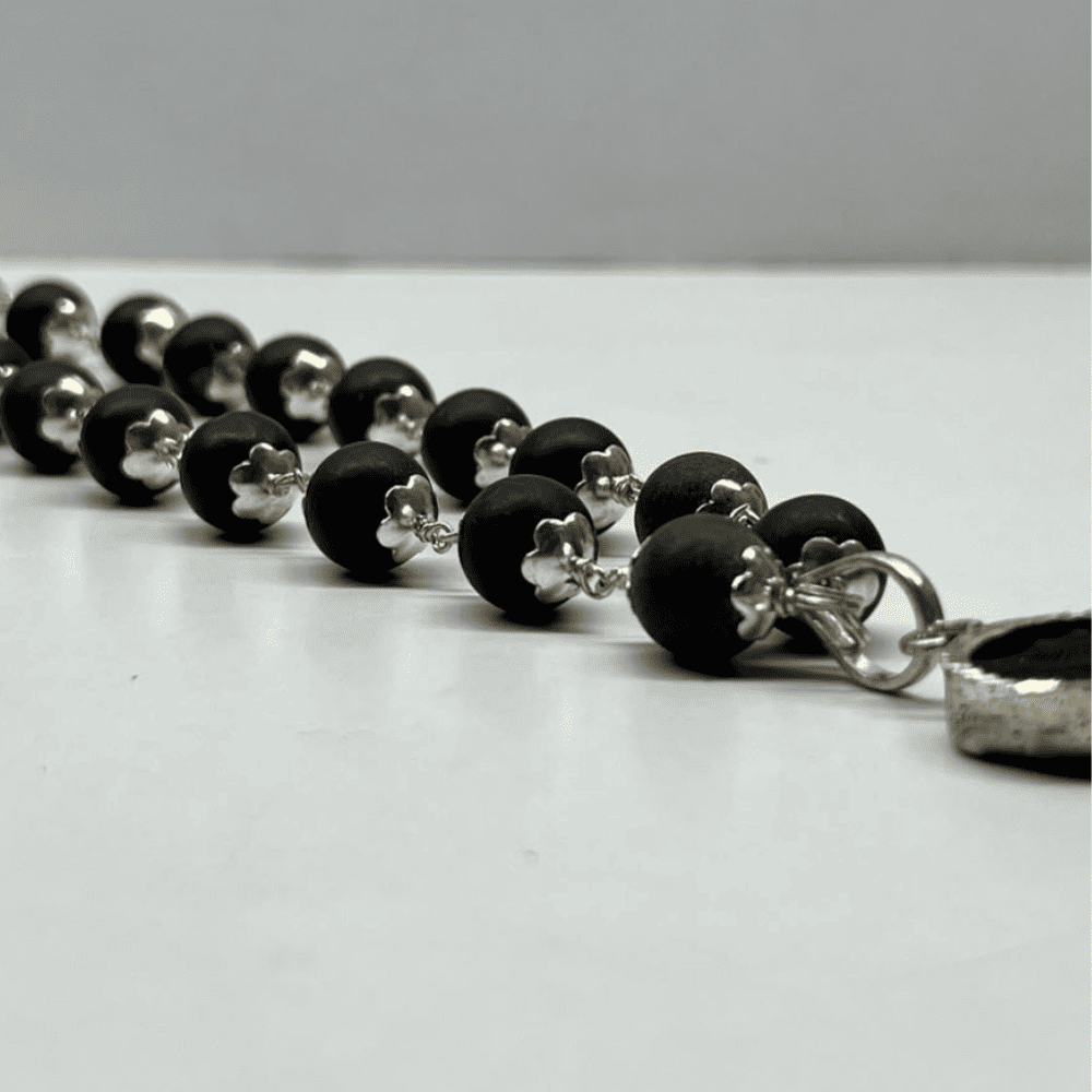 Sudarshan-Gopal Shaligram Mala in Silver (8mm-20+1)