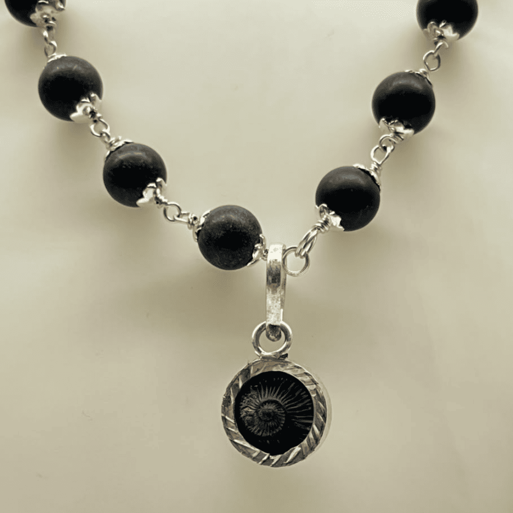 Sudarshan-Gopal Shaligram Mala in Silver (10mm-20+1)
