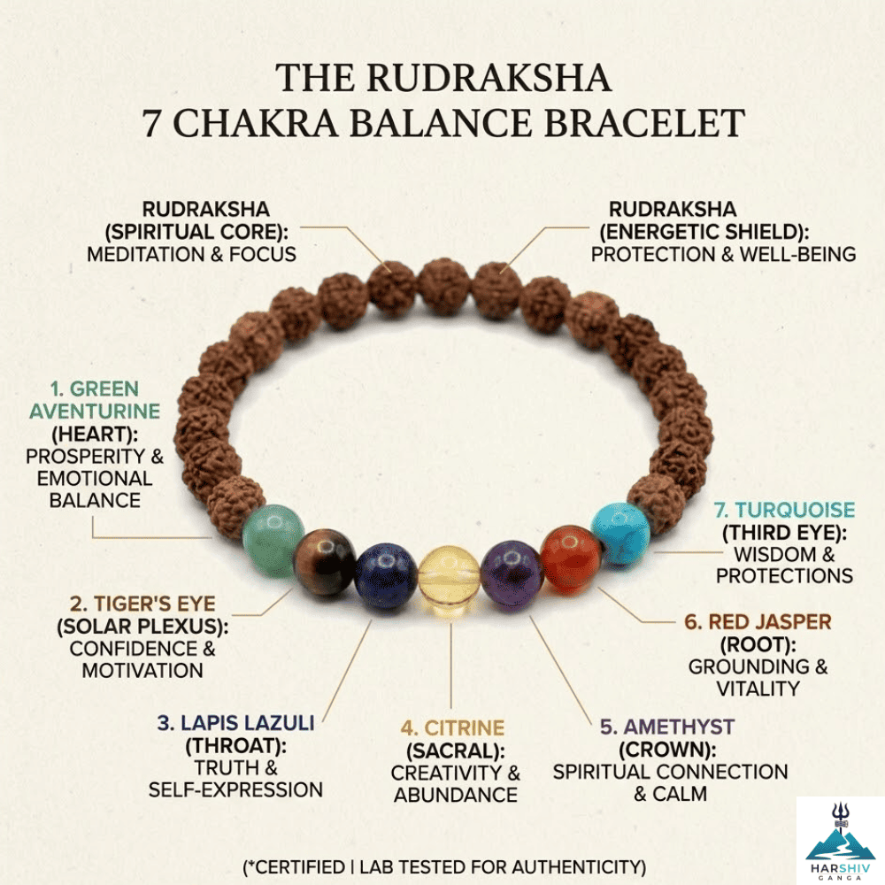 Rudraksha 7Chakra Bracelet