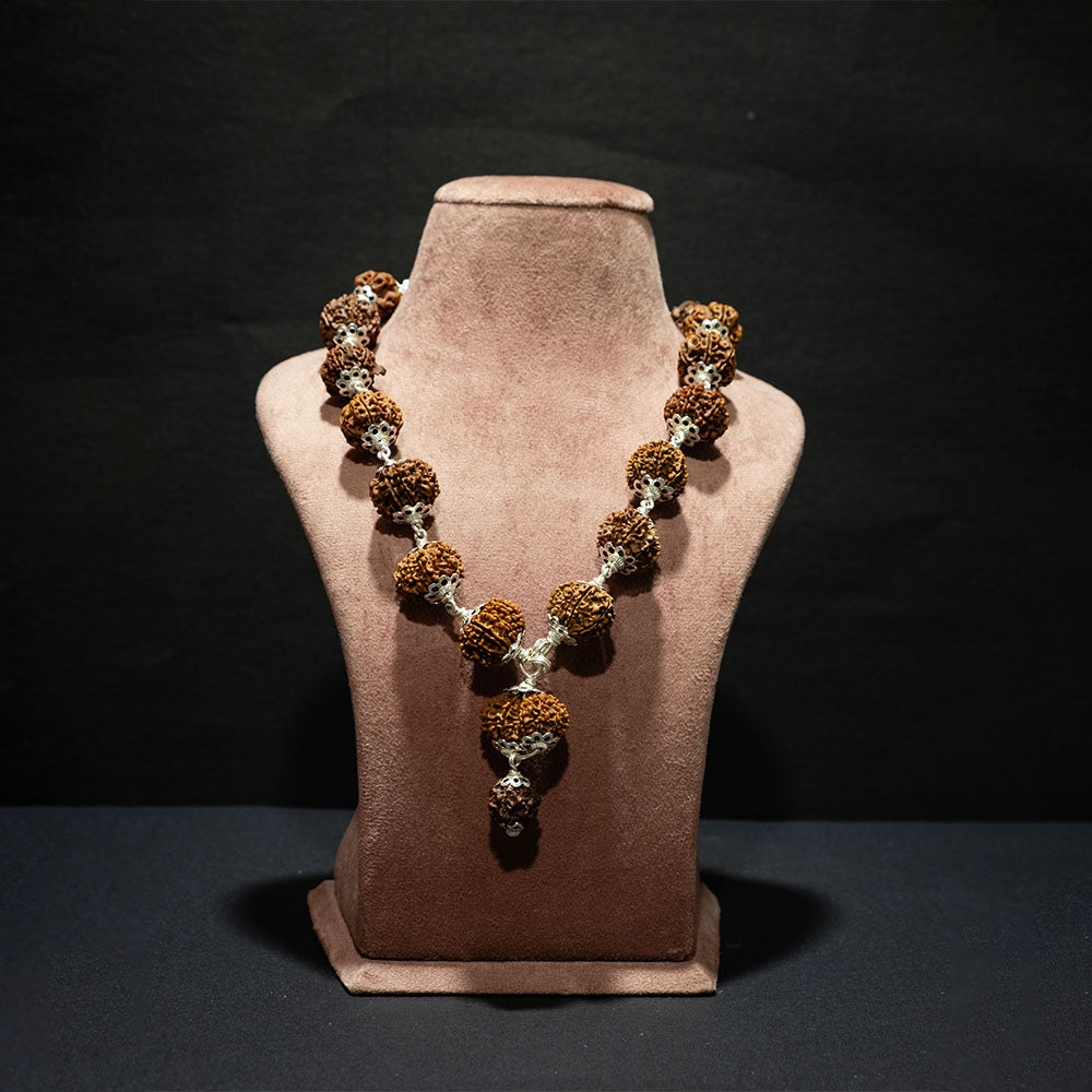 Siddhi Rudraksha Mala – Silver Capping (1 to 14 Mukhi Combination) - Power Combination